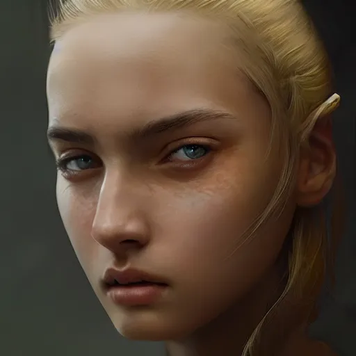 Image similar to a beautiful female android, digital art, 8 k resolution, unreal engine, highly detailed, beautiful face, pretty face, very detailed eyes, photorealistic by wlop, greg rutkowski