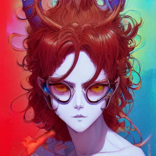 Image similar to prompt : magma character portrait soft light painted by james jean and katsuhiro otomo and erik jones, inspired by evangeleon anime, smooth face feature, intricate oil painting, high detail illustration, sharp high detail, manga and anime 1 9 9 9