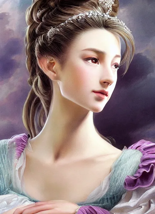 Prompt: elegant snobby rich Aerith Gainsborough looks intently at you in wonder and anticipation. ultra detailed painting at 16K resolution and epic visuals. epically surreally beautiful image. amazing effect, image looks crazily crisp as far as it's visual fidelity goes, absolutely outstanding. vivid clarity. ultra. iridescent. mind-breaking. mega-beautiful pencil shadowing. beautiful face. Ultra High Definition. process twice.