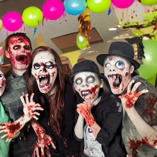 Image similar to photo of fun looking zombie birthday party