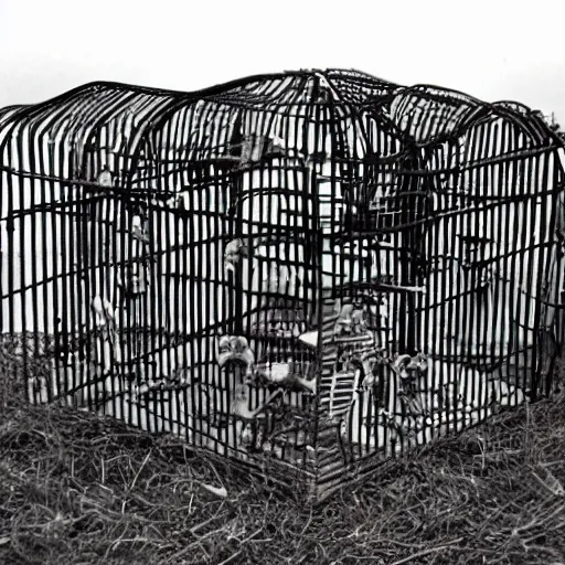 Image similar to a cage made of bones