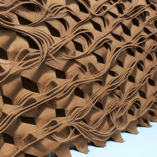 Image similar to tentacles made of brown corrugated cardboard, cut out of cardboard, realistic photography, fantasy