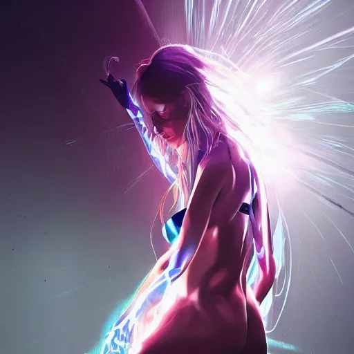 Prompt: electric woman, by dominik mayer