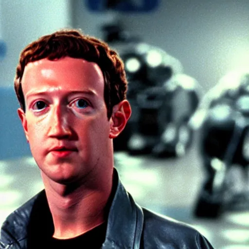 Image similar to Mark Zuckerberg as the T-1000 in The Terminator 2 (1991)