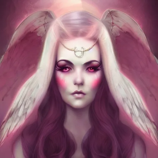 Prompt: of a angel woman inspired by Natalie Shau,Charlie bowater,Anna Dittman,cinematic