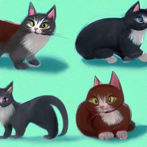 Prompt: concept art of some new cat specie, studies