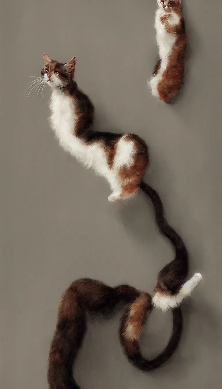 Image similar to long vertical cat, artwork by wlop, beelpe, artsation