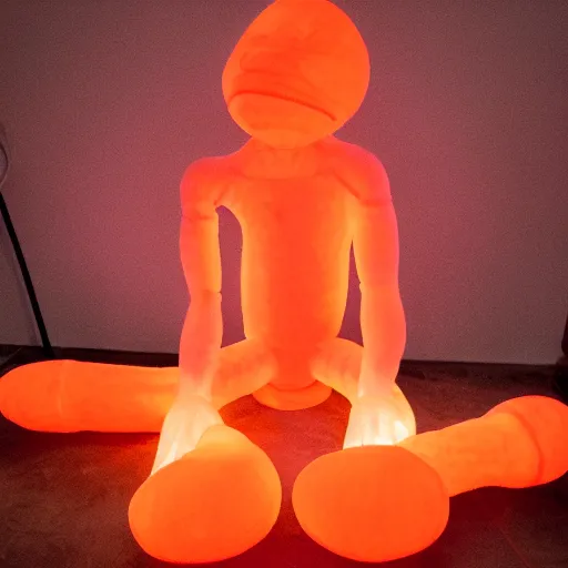 Image similar to giant orange colored glowing humanoid