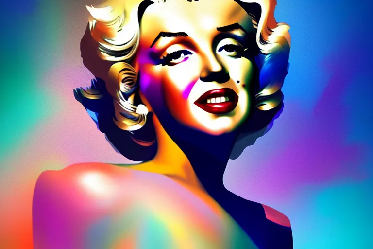 Prompt: surreal Portrait of Marilyn Monroe in dmt chromatic surreal liquid enviroment , elegant, highly detailed, smooth, photoreal, sharp focus, illustration, beautiful, geometric, dmt trending on artstation, cinematic, artwork by WLOP