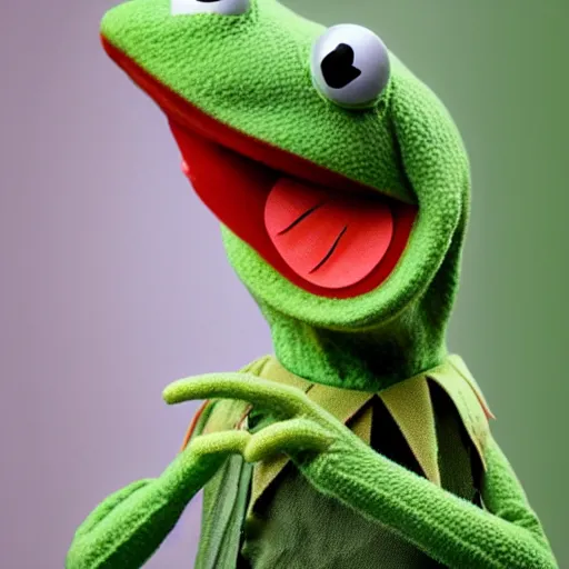 Prompt: a realistic photograph of Kermit the frog holding a kitchen knife, horror vibe