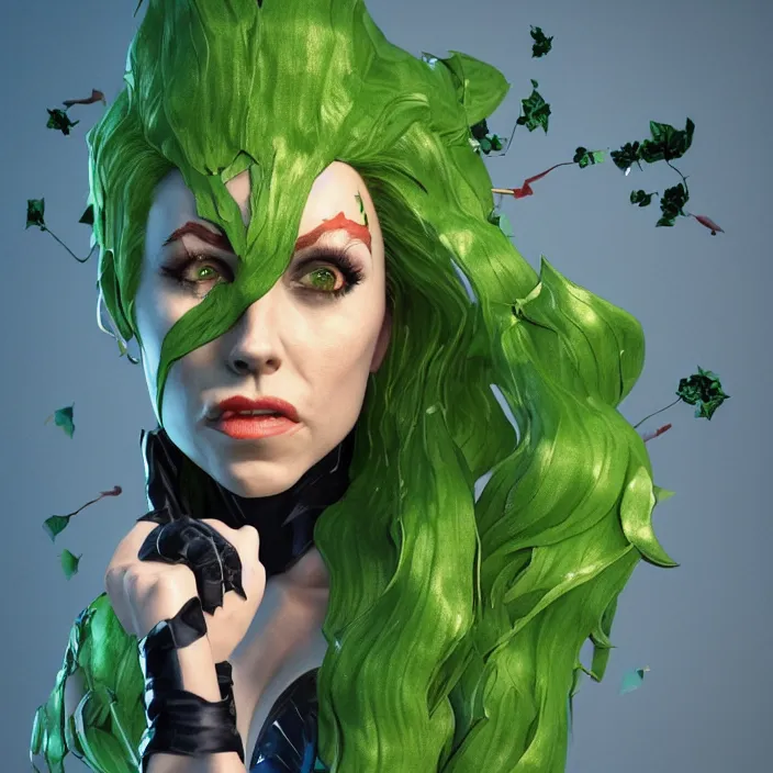 Image similar to portrait of Melanie C as a Poison Ivy in Batman & Robin 1997. intricate artwork. by Tooth Wu, wlop, beeple, dan mumford. octane render, trending on artstation, greg rutkowski very coherent symmetrical artwork. cinematic, hyper realism, high detail, octane render, 8k