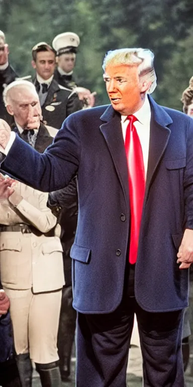 Image similar to donald trump as joe biden in springtime for hitler by mel brooks, by jesper ejsing, key lighting award winning photography arri alexa cinematography, big crowd, hyper real photorealistic cinematic beautiful, atmospheric cool colorgrade