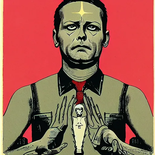 Image similar to a powerful psychic guy emitting psychic powers, by ravi zupa, by jamie hewlett,