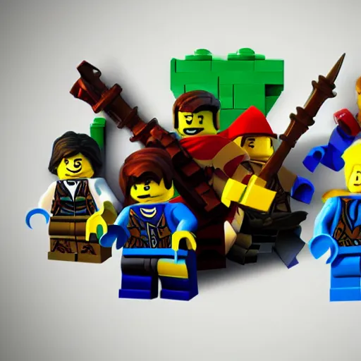 Image similar to league of legends characters made out of lego