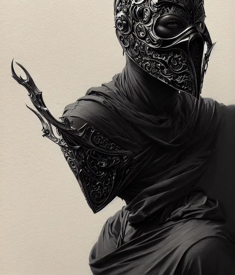 Prompt: ultra realistic illustration, a male with black mask, black t - shirt, intricate, elegant, highly detailed, digital painting, artstation, concept art, smooth, sharp focus, illustration, art by artgerm and greg rutkowski and alphonse mucha