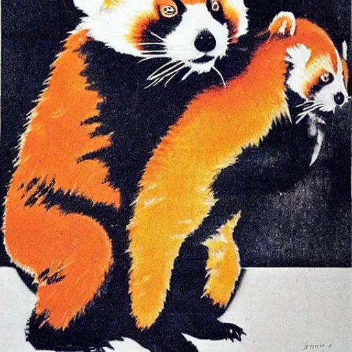 Prompt: hitler hugging a red panda, stencil, propaganda poster, cartoon, clear