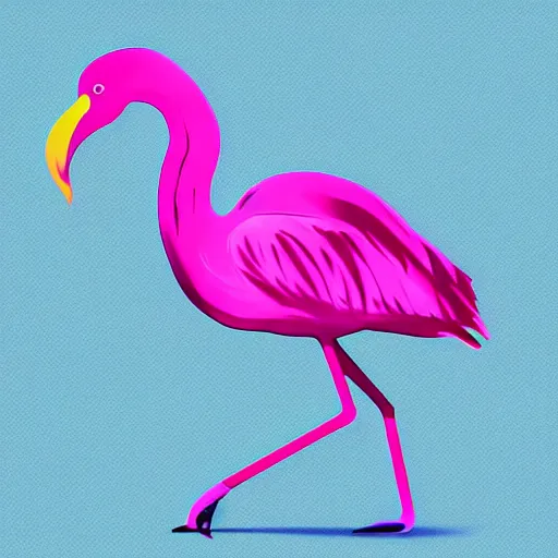 Image similar to petrol colored logo for a telecommunication provider called yallo with a pink flamingo on the side, 4 k,