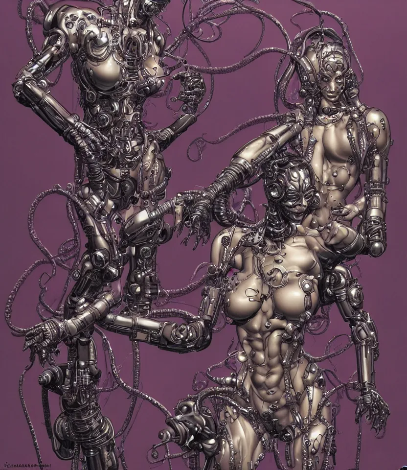 Image similar to Cthulhu cyberpunk woman, robotic, trending on artstation, by Hajime Sorayama and Boris Vallejo