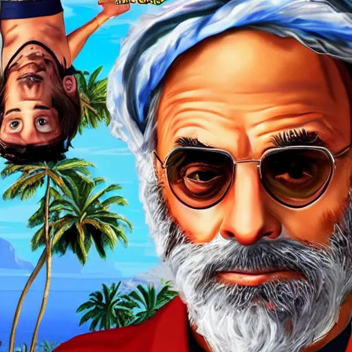 Image similar to tommy chong gta 5 cover art