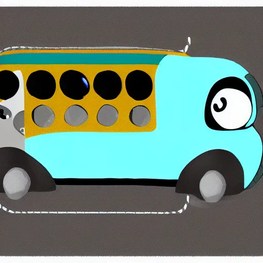 Image similar to cat - shaped bus, digital art