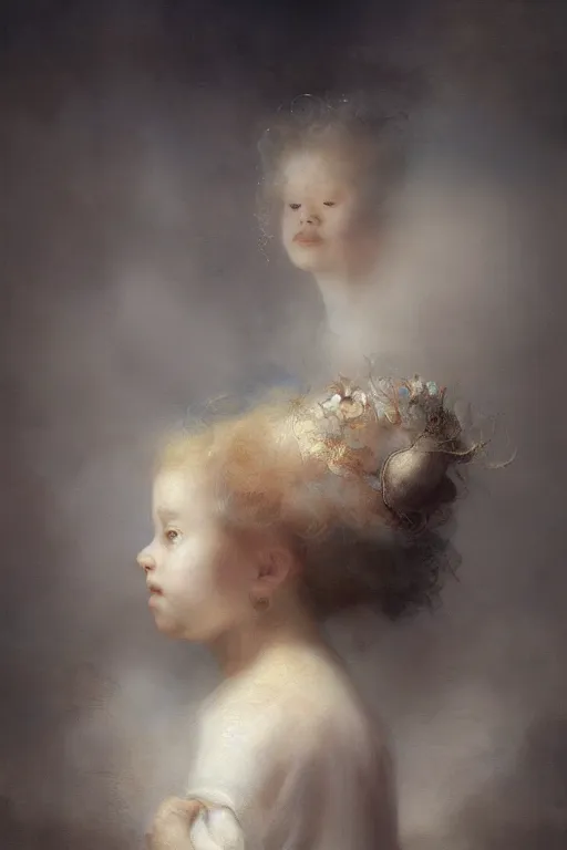 Prompt: breathtaking detailed soft painting of your head turns away the new love, your head turns back, children singing a rise of fortune and wishes, rembrandt style, elegant, highly detailed, artstation, concept art, matte, sharp focus, art by tom bagshaw, and greg rutkowski