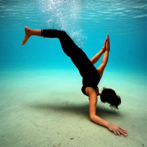 Prompt: underwater yoga