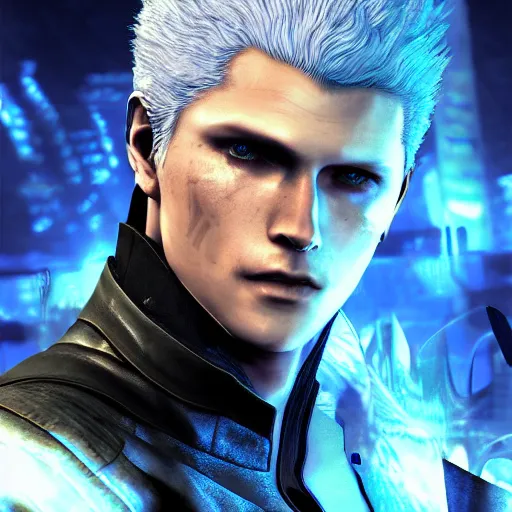 Prompt: vergil from dmc 5 digital art