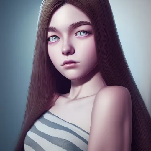 Image similar to female portraits, teenagers, full body, realistic portrait, manga, octane render 8 k, unreal engine, hd