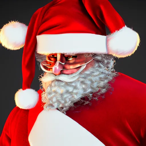 Prompt: high quality photo of santa claus as a gangsta, movie still, cinematic, 8 k, unreal engine, 3 d render