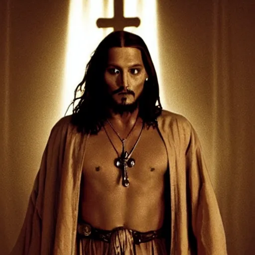 Image similar to Johnny Depp as Jesus Christ