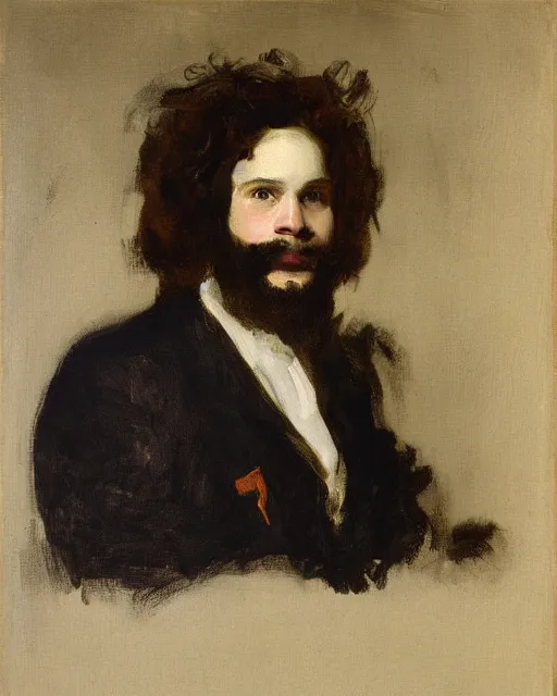 Prompt: A portrait of Seth Rogan, painted by John Singer Sargent, by Anthony Van Dyck, by J.C. Leyendecker