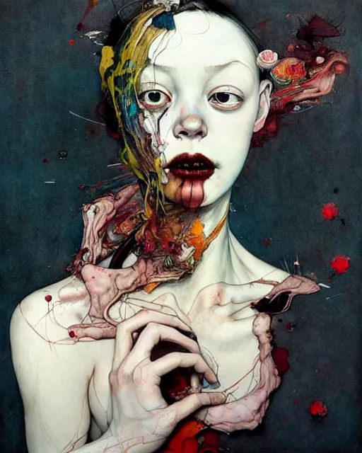 Image similar to there is ugliness in beauty, but there is also beauty in ugliness. in the style of adrian ghenie, esao andrews, jenny saville, edward hopper, surrealism, dark art by james jean, takato yamamoto