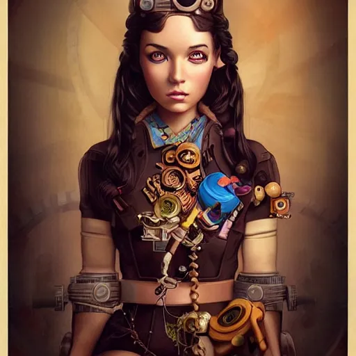 Image similar to Lofi Steampunk portrait Pixar style by Tristan Eaton Stanley Artgerm and Tom Bagshaw.