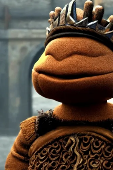 Image similar to very very intricate photorealistic photo of a goomba in an episode of game of thrones, photo is in focus with detailed atmospheric lighting, award - winning details