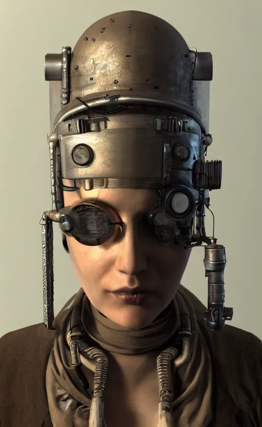 Image similar to face covered by small tools extremely detailed cyberpunk ( steampunk ), day light, realistic shaded,