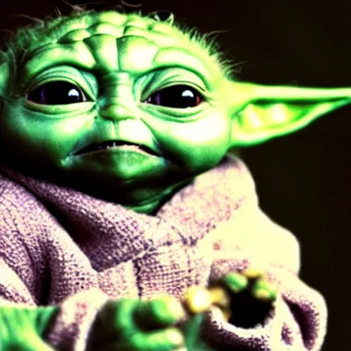 Prompt: a photo of baby yoda
