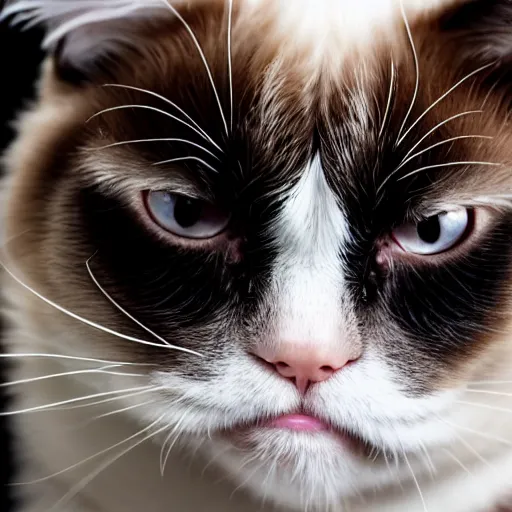 Prompt: a grumpy cat, professional photography, anamorphic lens, bokeh, close up