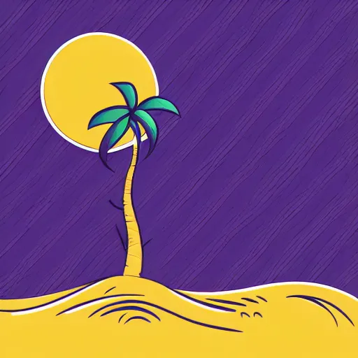 Image similar to waves in bottom front of a palm tree, a giant volleyball with seams in the background, vector logo, professional sports style, flat colour, svg, professional, sharp edges