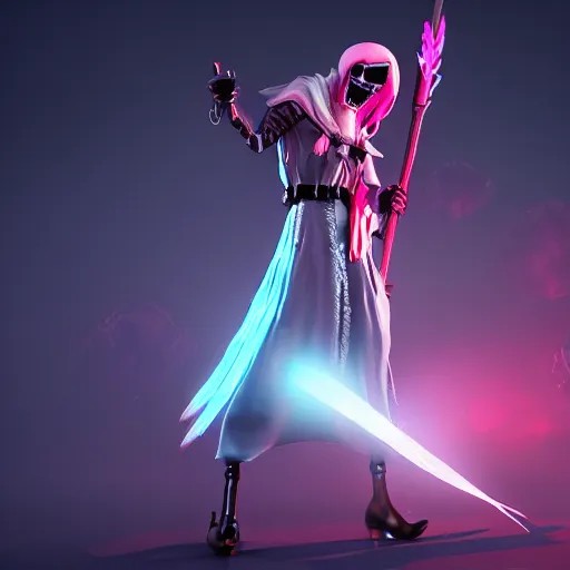 Image similar to candypunk grim reaper character design, high quality digital art, render, octane, redshift, volumetric lighting, oled