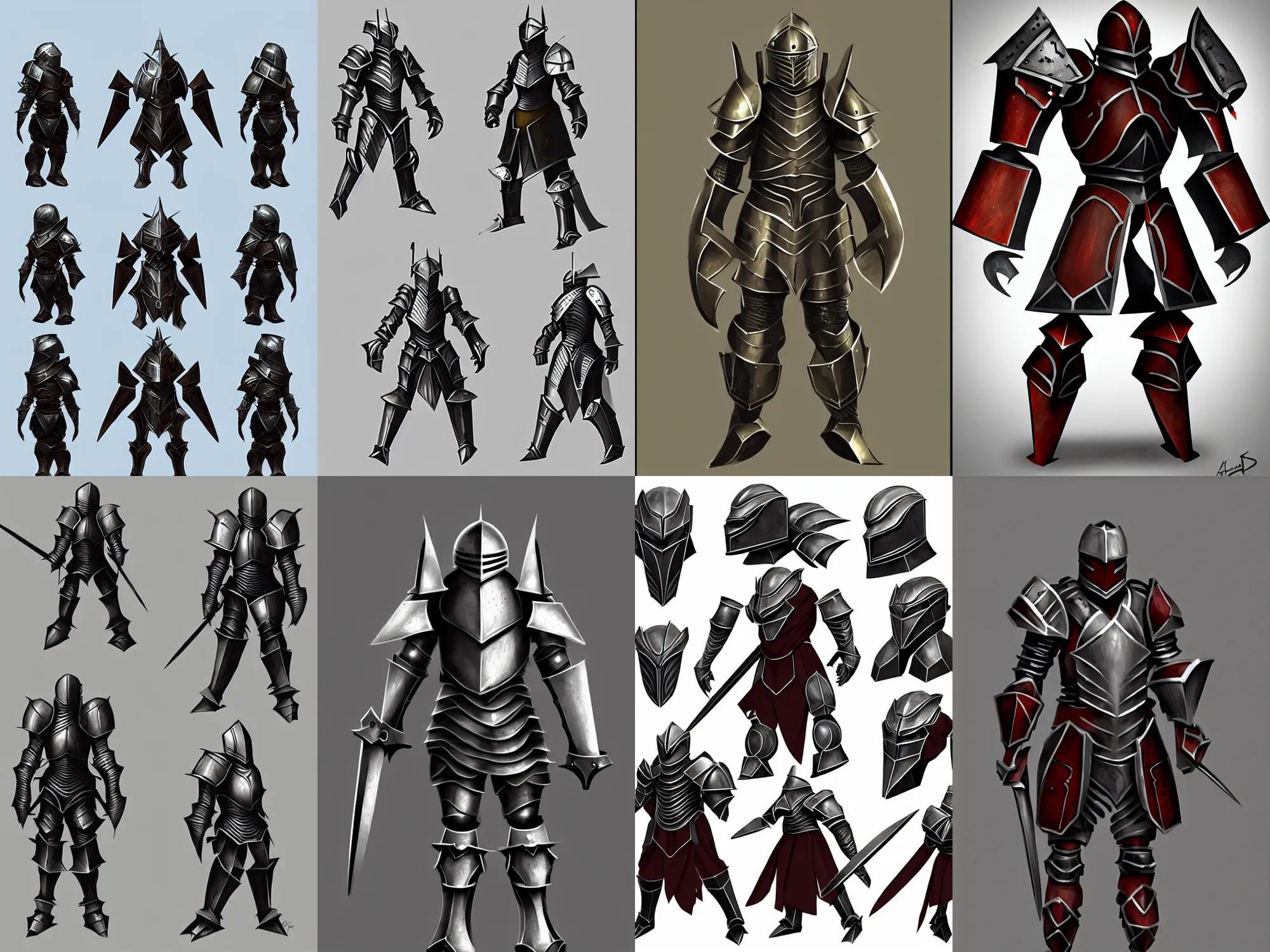 Prompt: armored knight, angular pauldrons, fantasy concept art