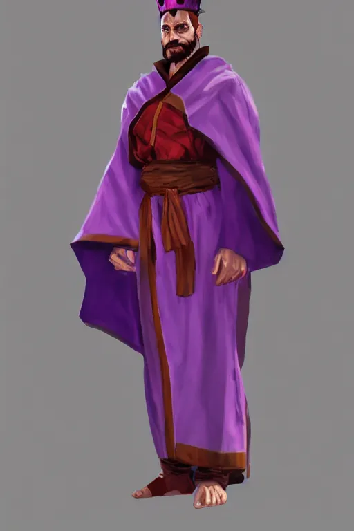 Image similar to king with a purple and scarlet robe, artstation