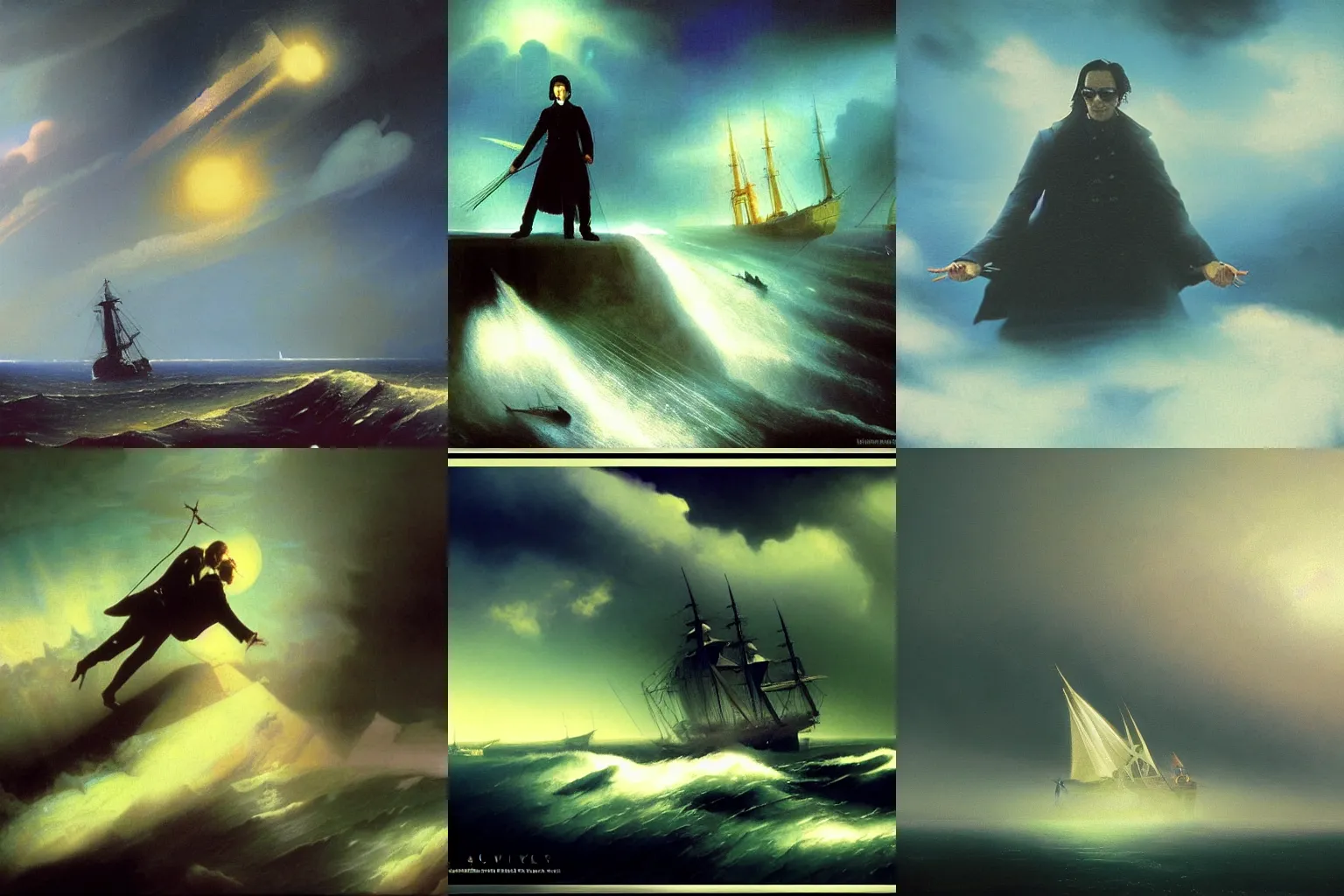 Prompt: the film matrix in the style of Aivazovsky