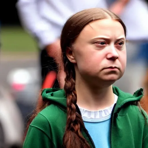 Image similar to greta thunberg displeased about many things