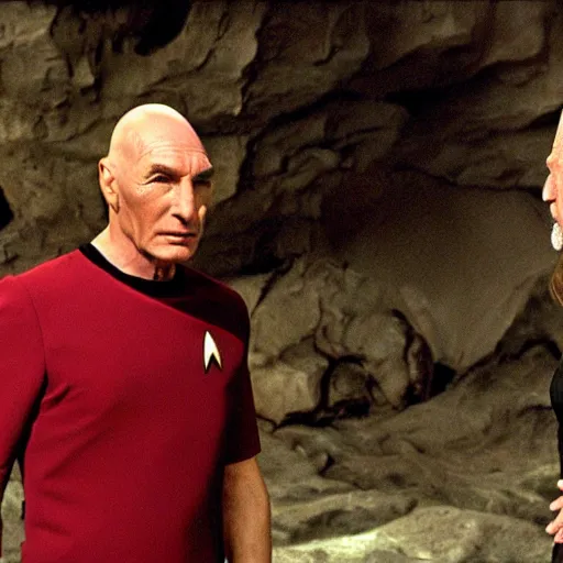 Image similar to Star trek enterprise episode where Picard became a caveman