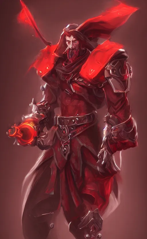 Image similar to a mindblowing red wizard, chad, handsome, super buff and cool, very detailed, sharp, matte, concept art, illustration, digital art, overwatch style, dnd,