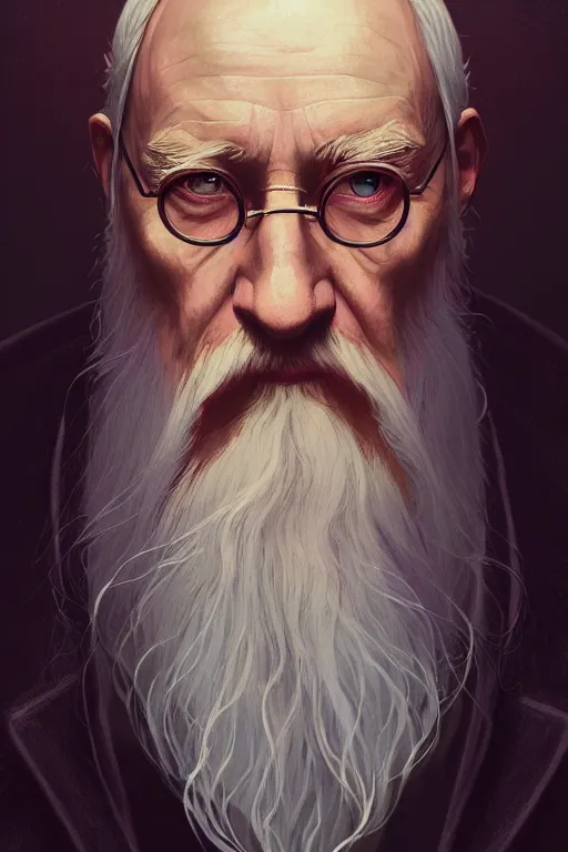 Prompt: a portrait of albus dumbledore, fantasy, sharp focus, intricate, elegant, digital painting, artstation, matte, highly detailed, concept art, illustration, ambient lighting, art by ilya kuvshinov, artgerm, alphonse mucha, and greg rutkowski