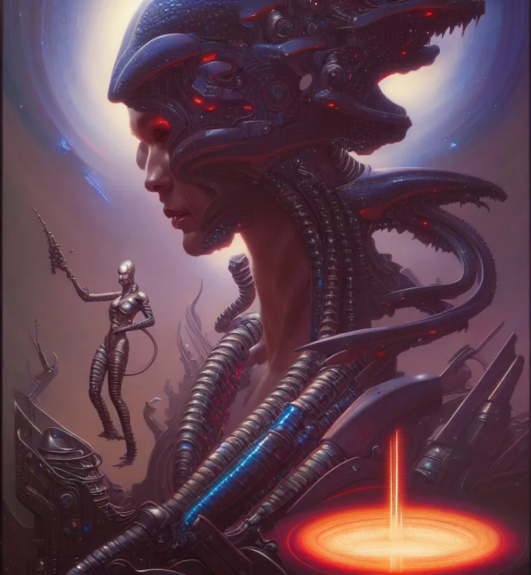 Image similar to gemini fantasy character portrait, ultra realistic, wide angle, intricate details, blade runner artifacts, highly detailed by peter mohrbacher, wayne barlowe, boris vallejo, hajime sorayama aaron horkey, gaston bussiere, craig mullins