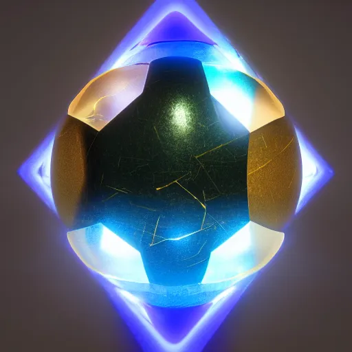 Image similar to tilt shift sphere ipercube huge light intricate reflection diffraction marble gold obsidian preraffaellite photography cut, octane, artstation render 8 k neon