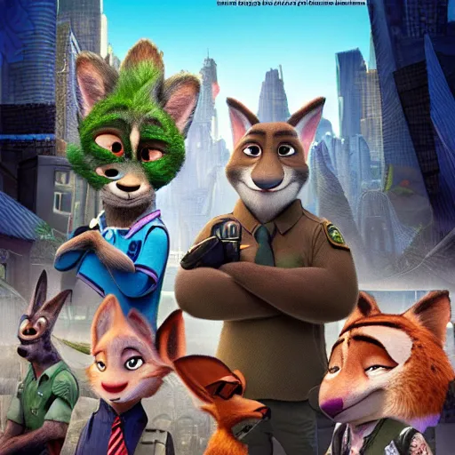 Prompt: zootopia but violent