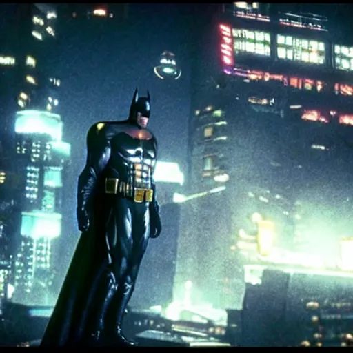 Image similar to Batman from Batman Arkham Knight (2015) in Blade Runner (1982)